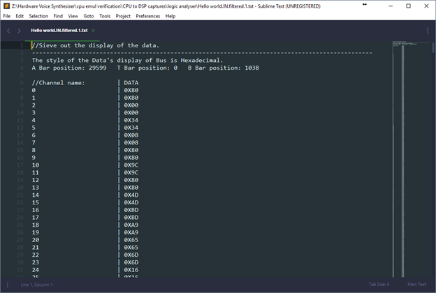 CPU data sent to the DSP.