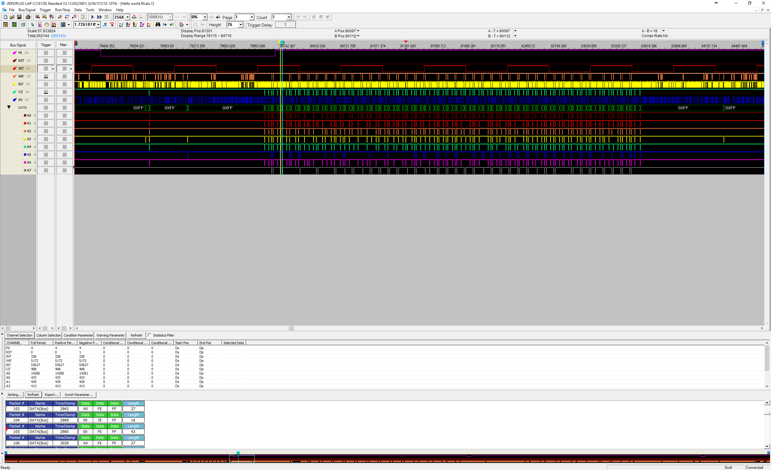 Voice synthesiser board logic analysis.